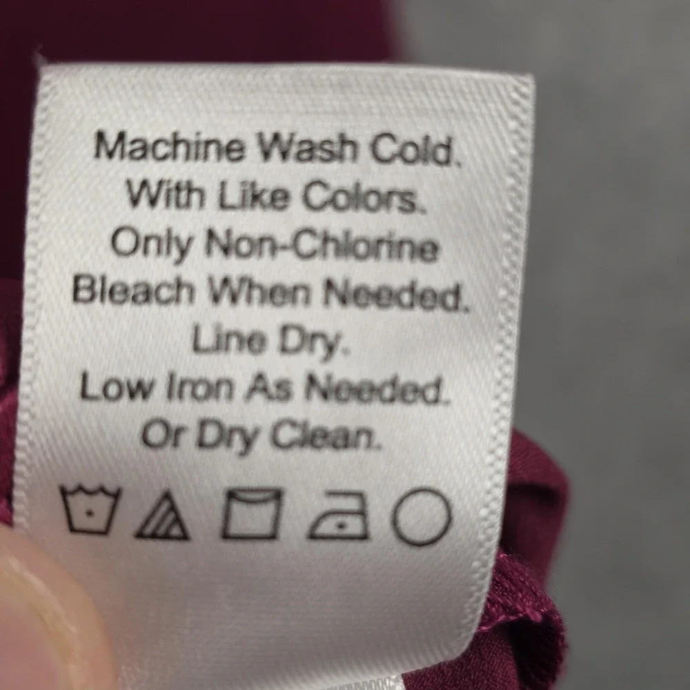 Coldwater Creek Shirt Womens 1X Pink Satin Button Front Long Sleeve Blouse Top - Picture 5 of 10